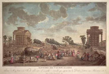 The Barrier at the Champs Elysees. The Suppression of Right of Entry to Paris in 1790